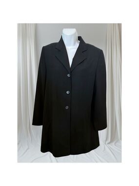 Valerie Stevens Pure Wool Black Long Blazer Coat– Women’s Size 4